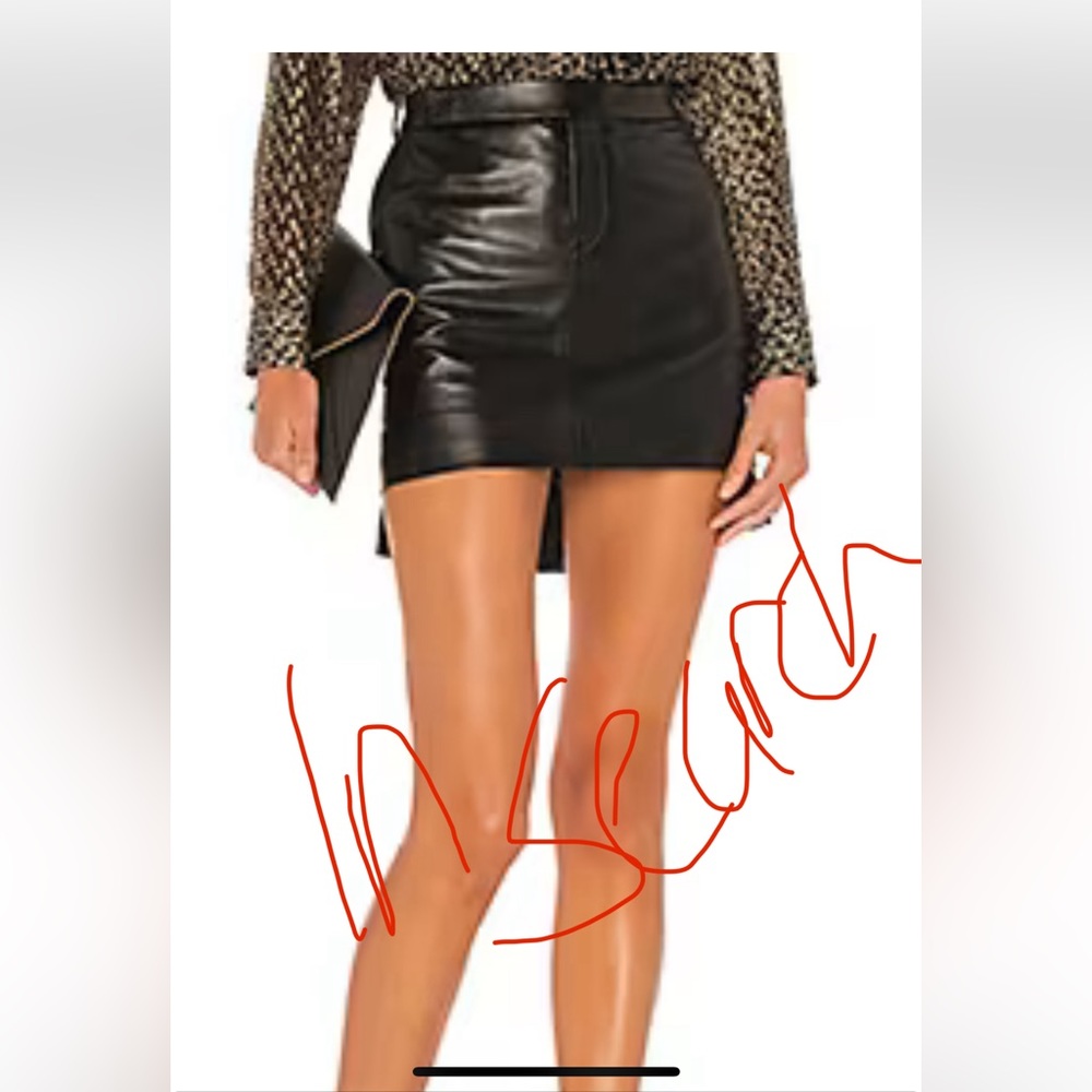IM IN SEARCH FOR-Equipment Delafine Leather Skirt in True Black